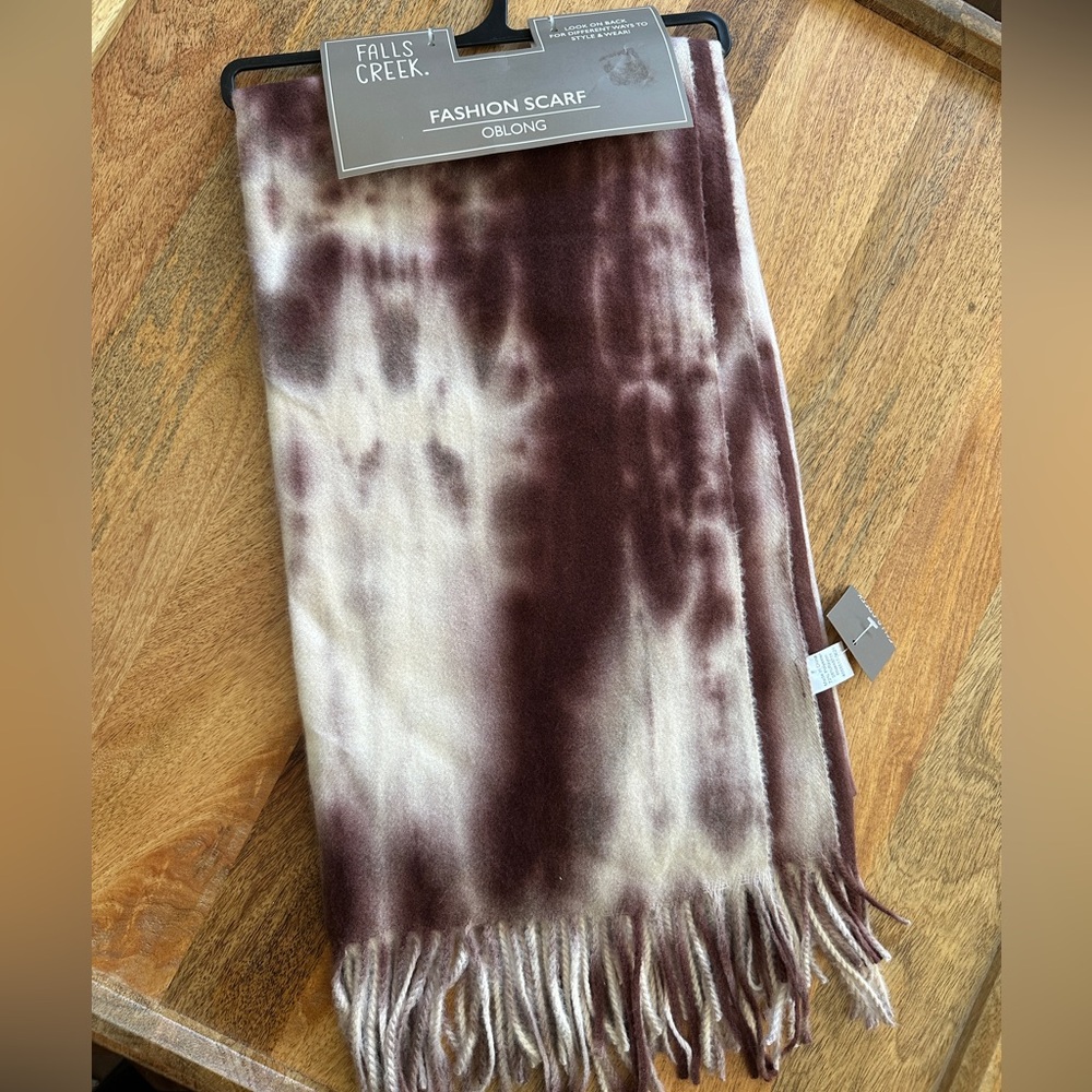 Falls Creek Fashion Scarf - purple and cream
